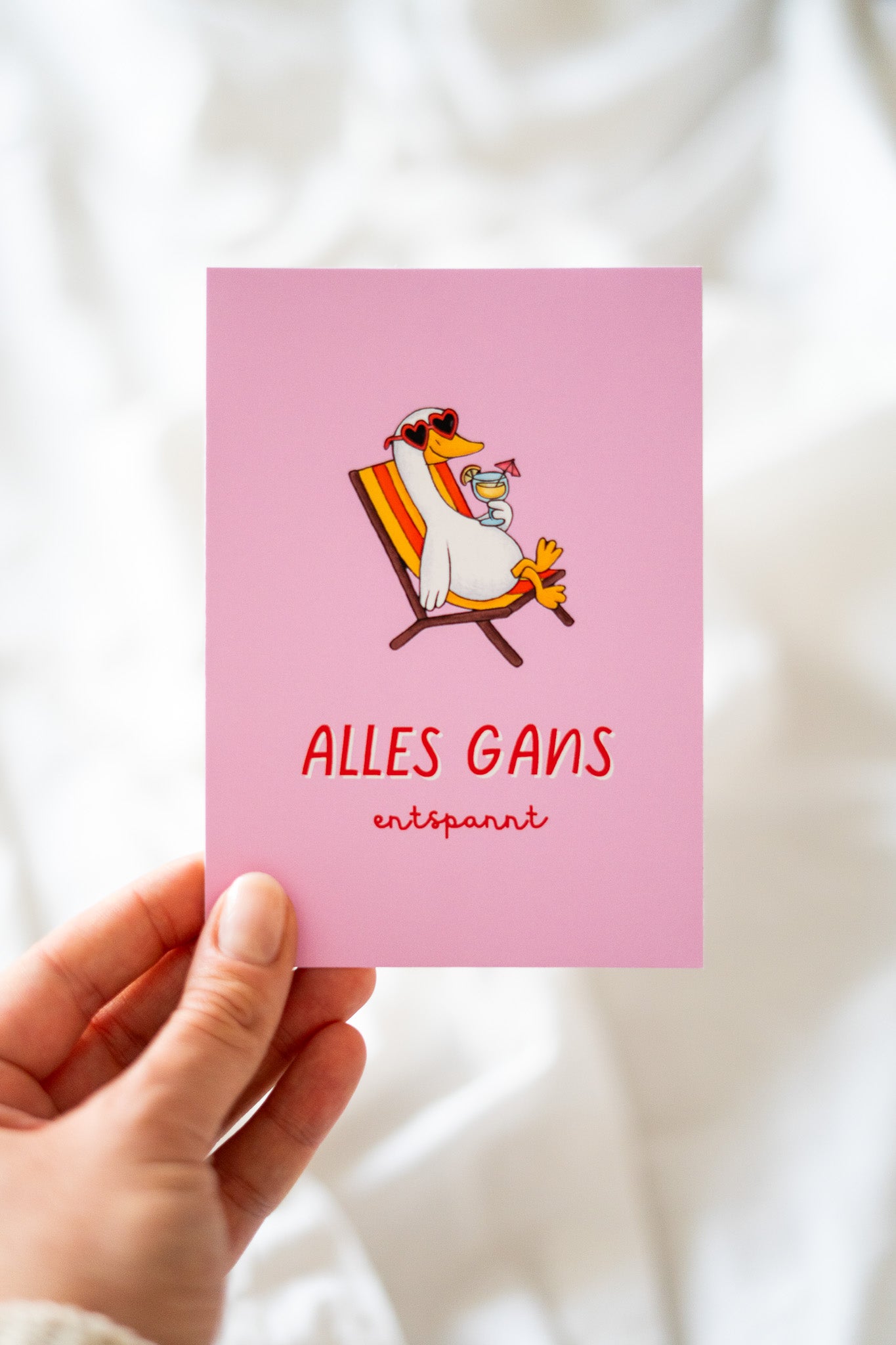 Postkarte "Gans Entspannt"