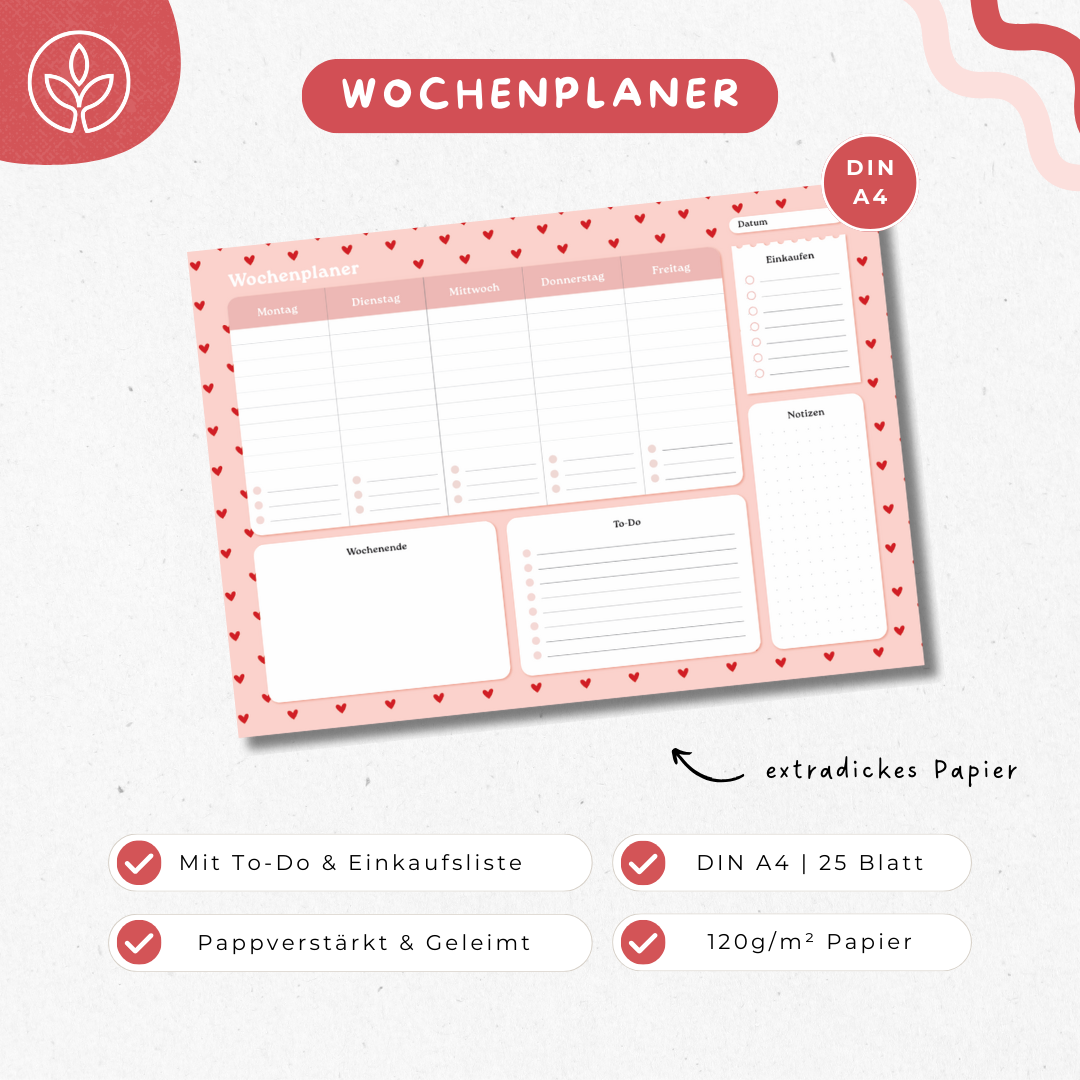 Wochenplaner "Herzchen"