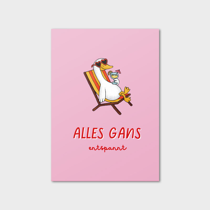 Postkarte "Gans Entspannt"