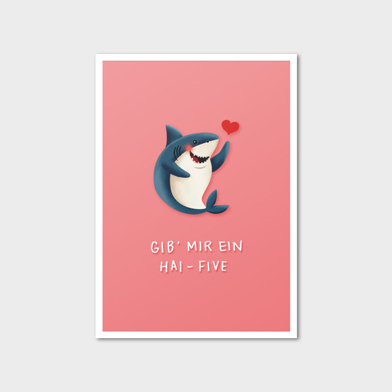Postkarte "Hai-Five"